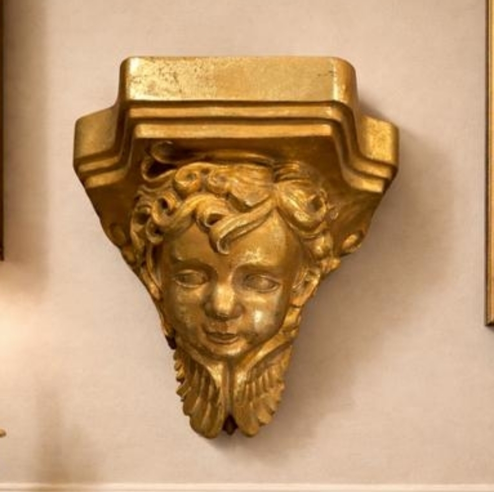 Gold Cherub Sconce Wall Shelf 90's